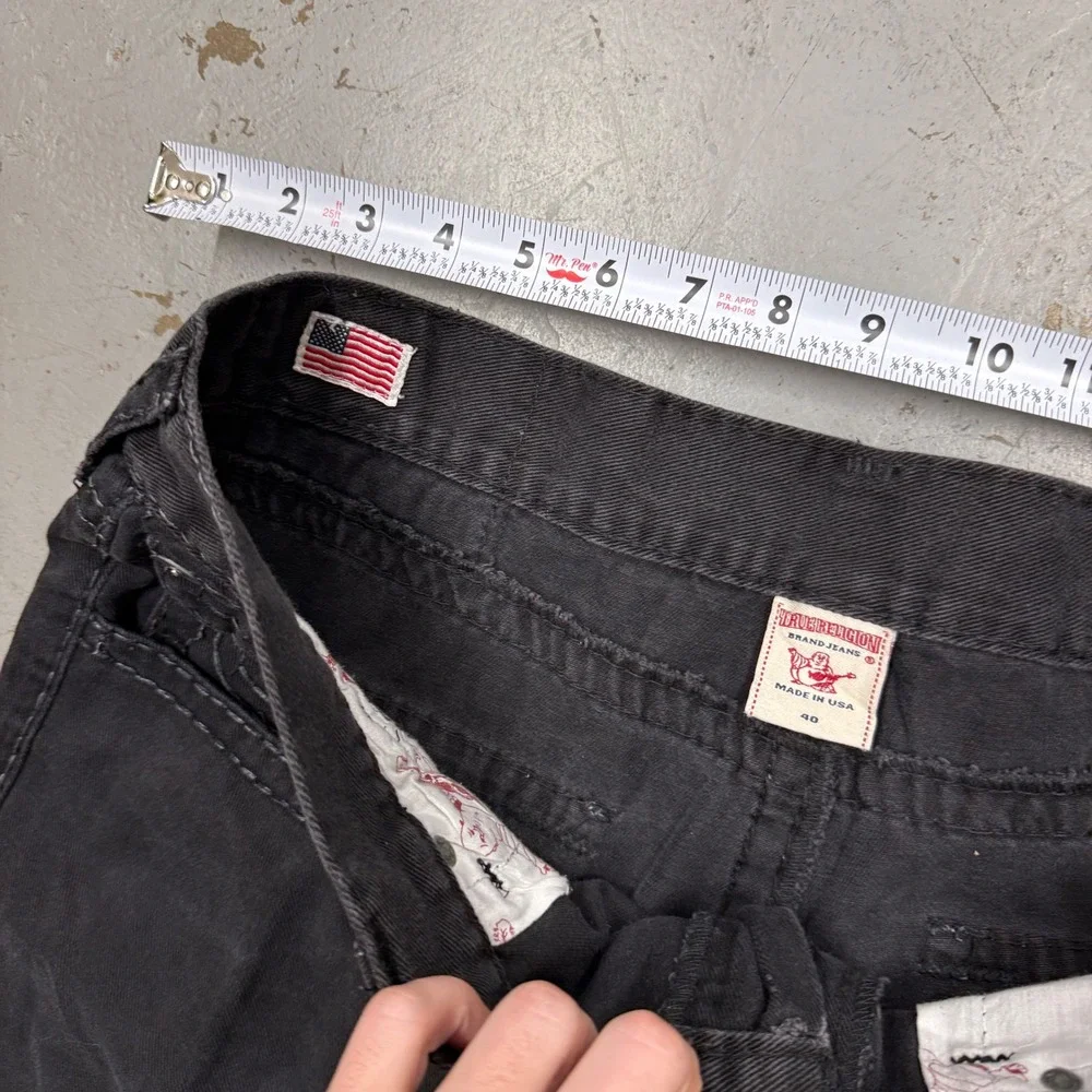 True Religion‎ Ricky Super T Men's Black Straight Leg Jeans 38 x 32 Made in USA